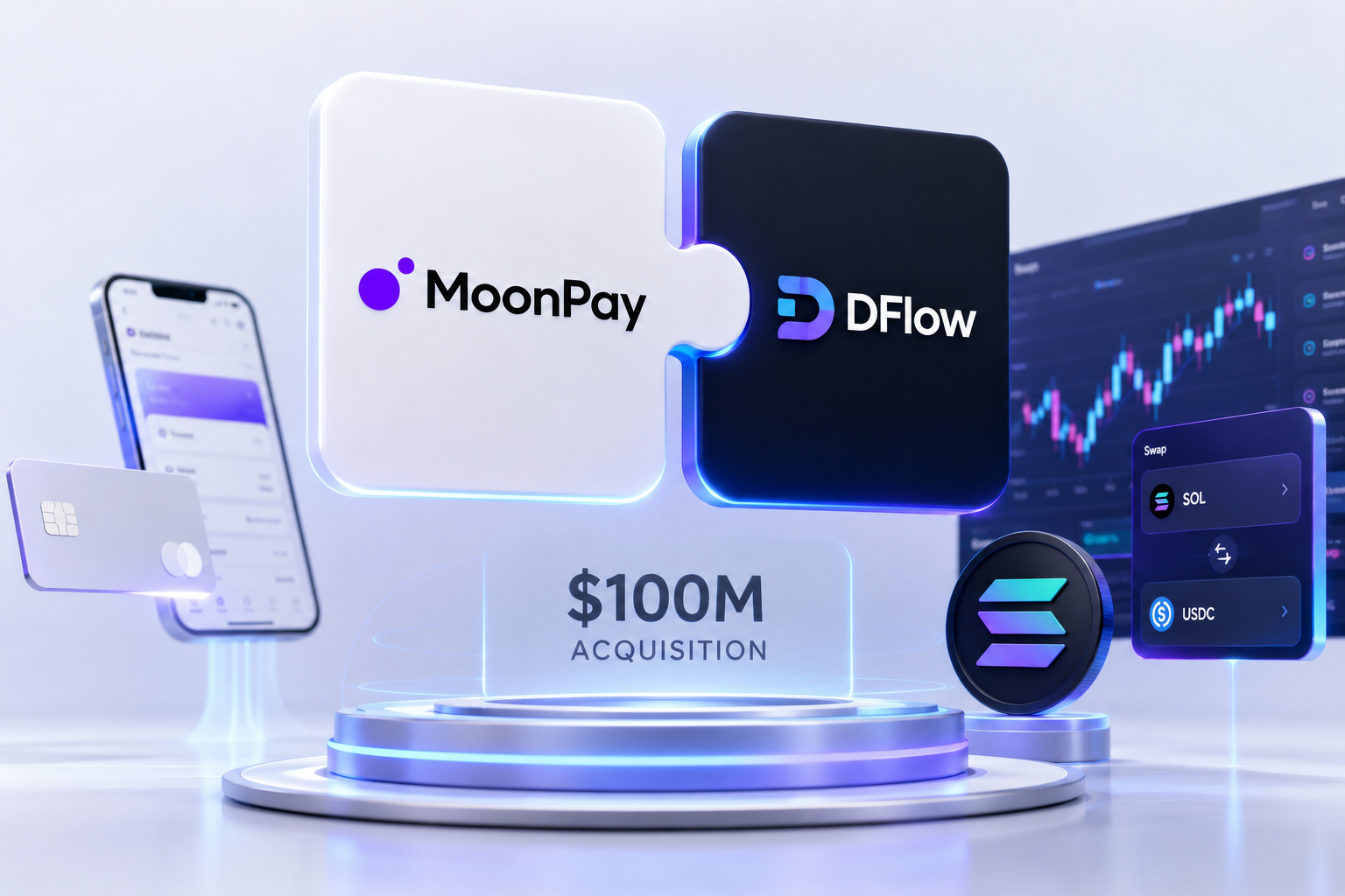 MoonPay купила Solana-инфраструктуру DFlow за $100 млн: платежи встречаются с DEX-торговлей — рождается криптоплатформа полного стека