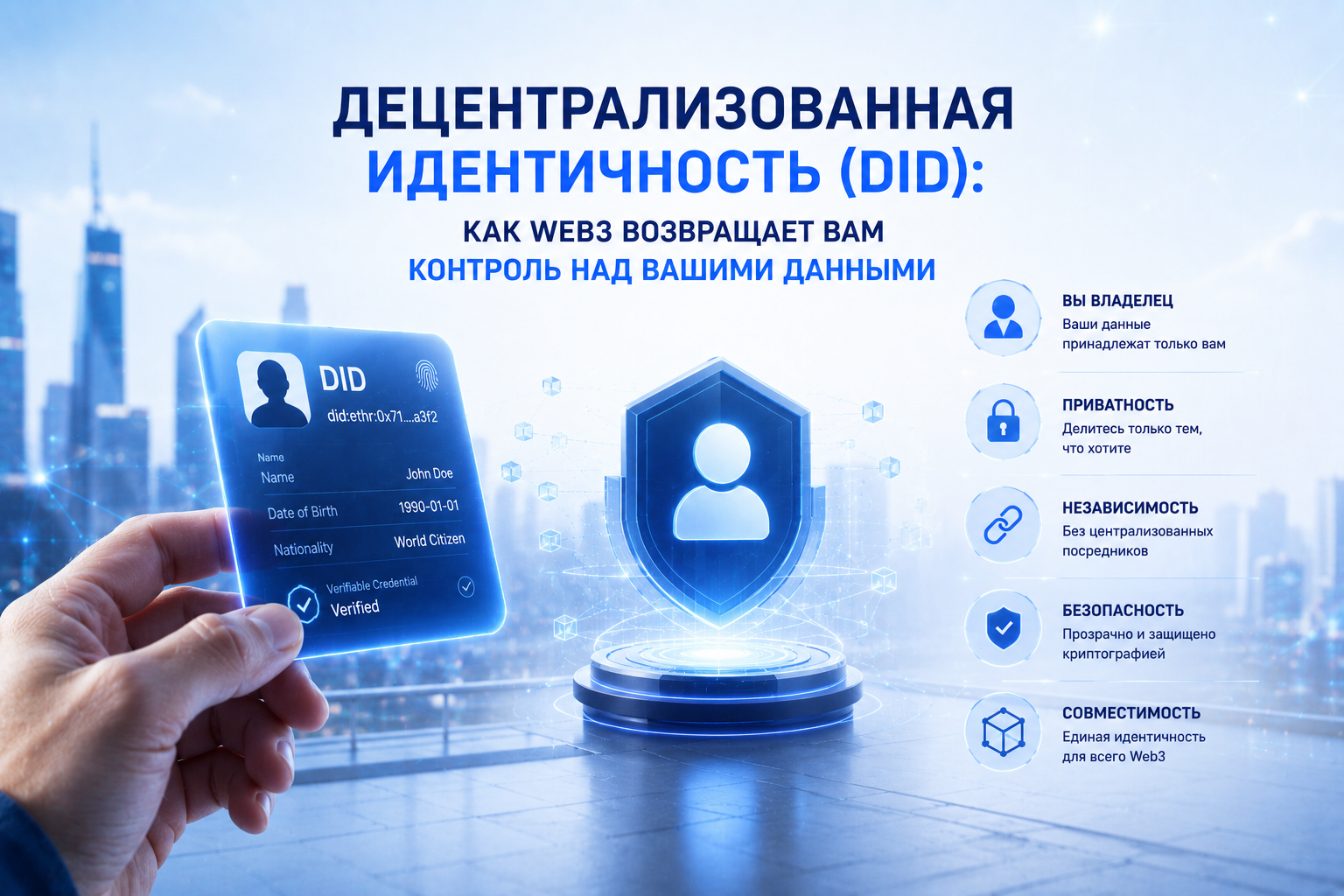 Децентрализованная идентичность DID: как Web3 возвращает контроль над данными — обложка разбора Cryptium