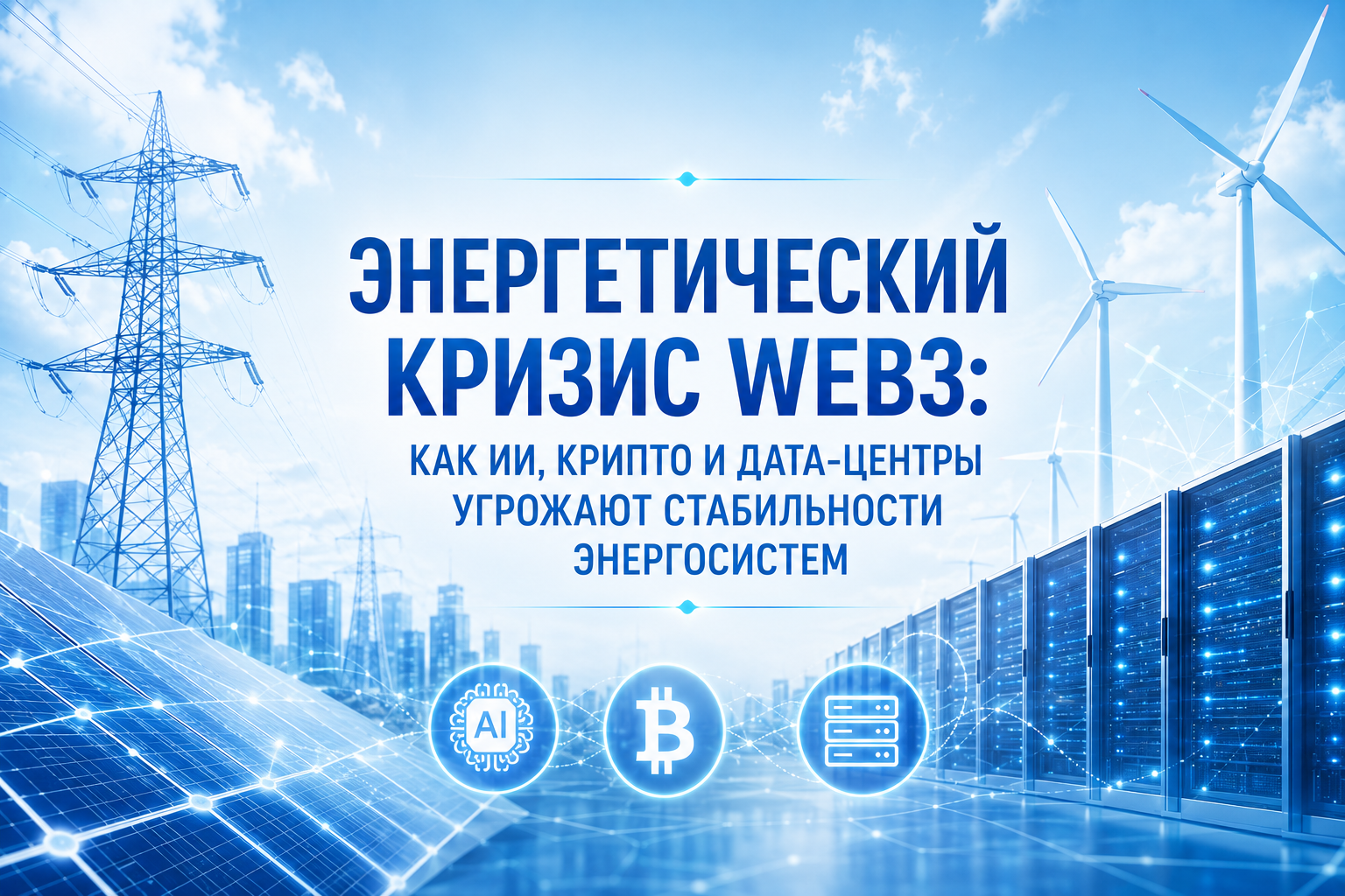 Энергетический кризис Web3: как ИИ, крипто и дата-центры угрожают стабильности энергосистем