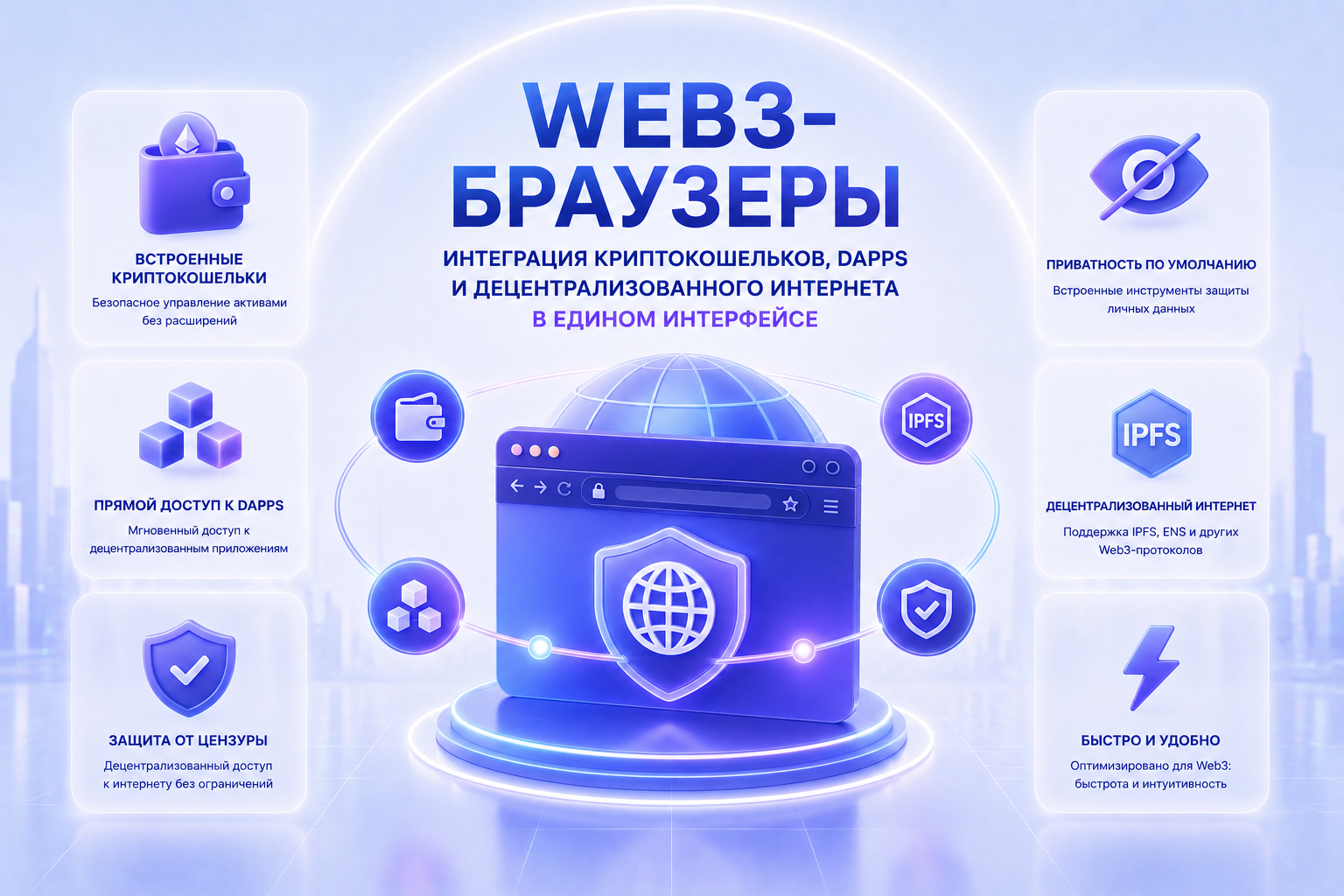 Web3-браузеры: Интеграция криптокошельков, dApps и децентрализованного интернета в едином интерфейсе
