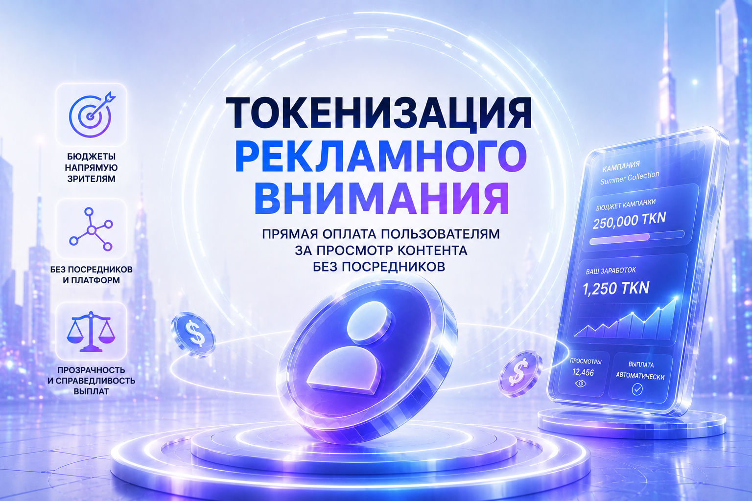Токенизация рекламного внимания: прямая оплата пользователям за просмотр контента без посредников