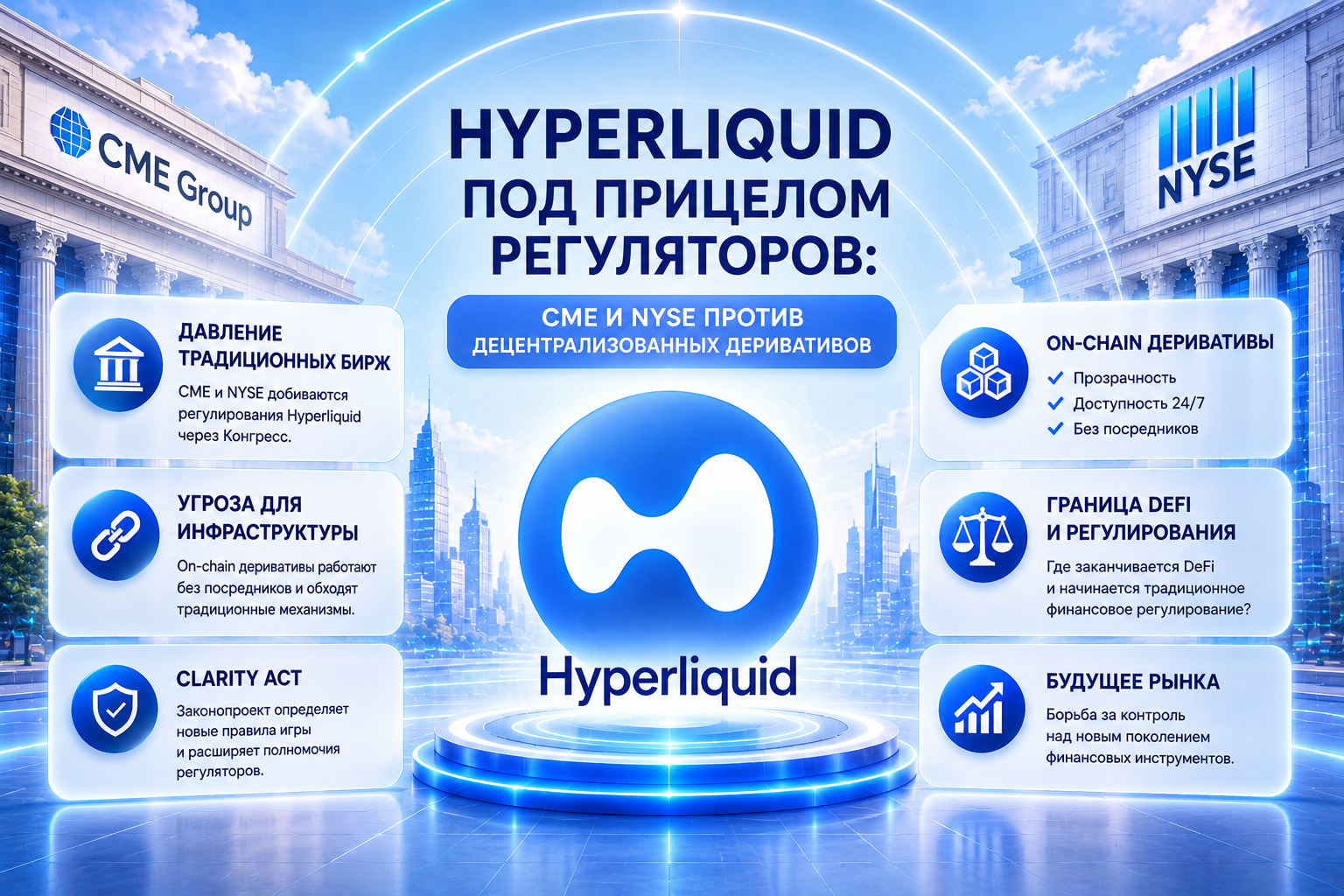 Hyperliquid под прицелом регуляторов: CME и NYSE против децентрализованных деривативов