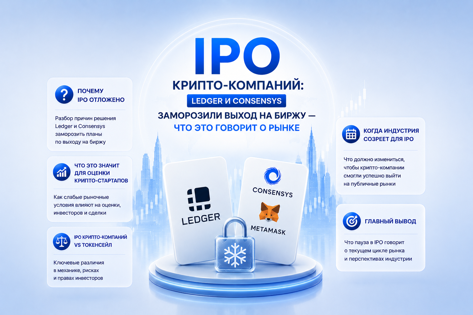 IPO крипто-компаний: Ledger и Consensys заморозили выход на биржу — что это говорит о рынке