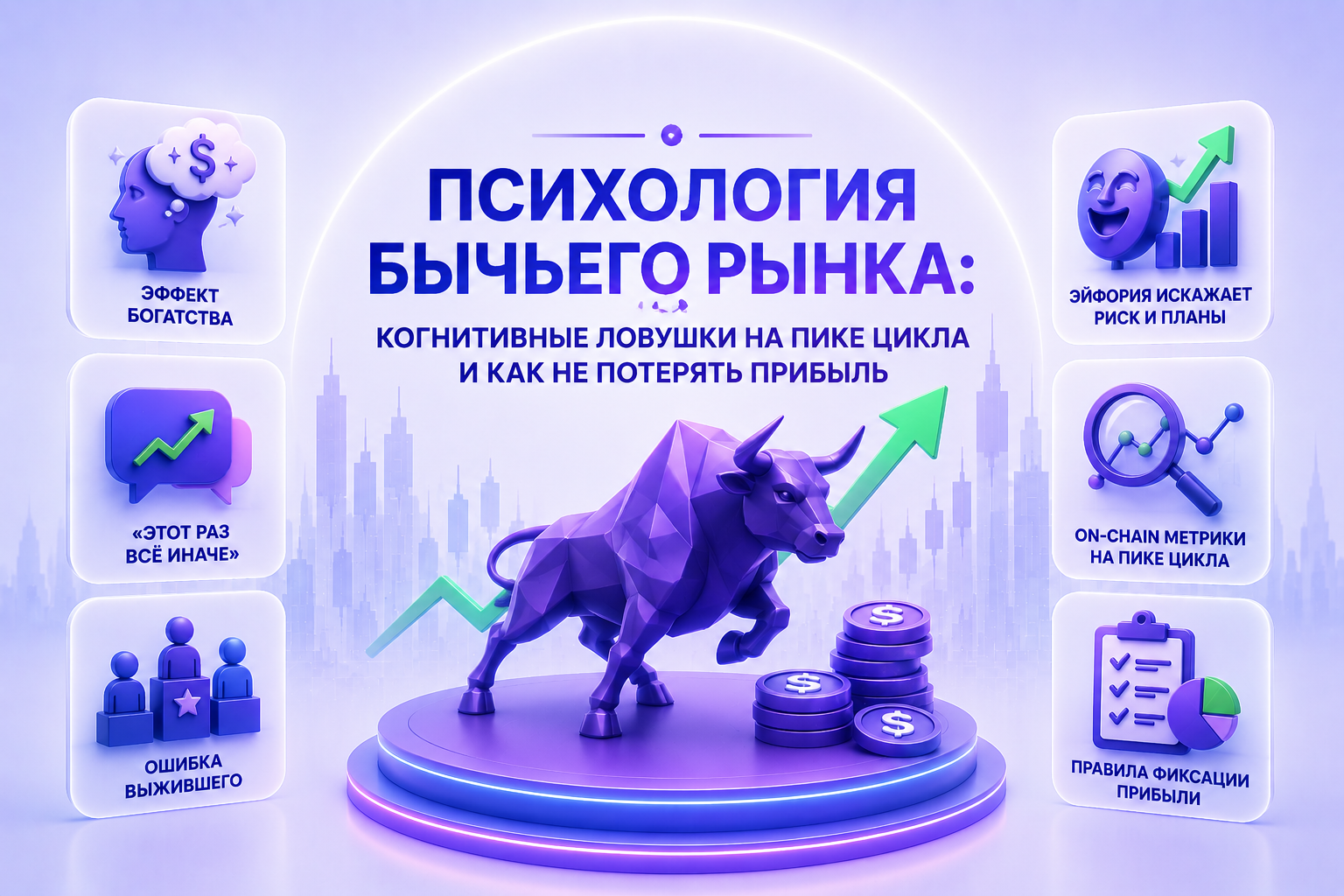 Психология бычьего рынка: когнитивные ловушки на пике цикла и как не потерять прибыль