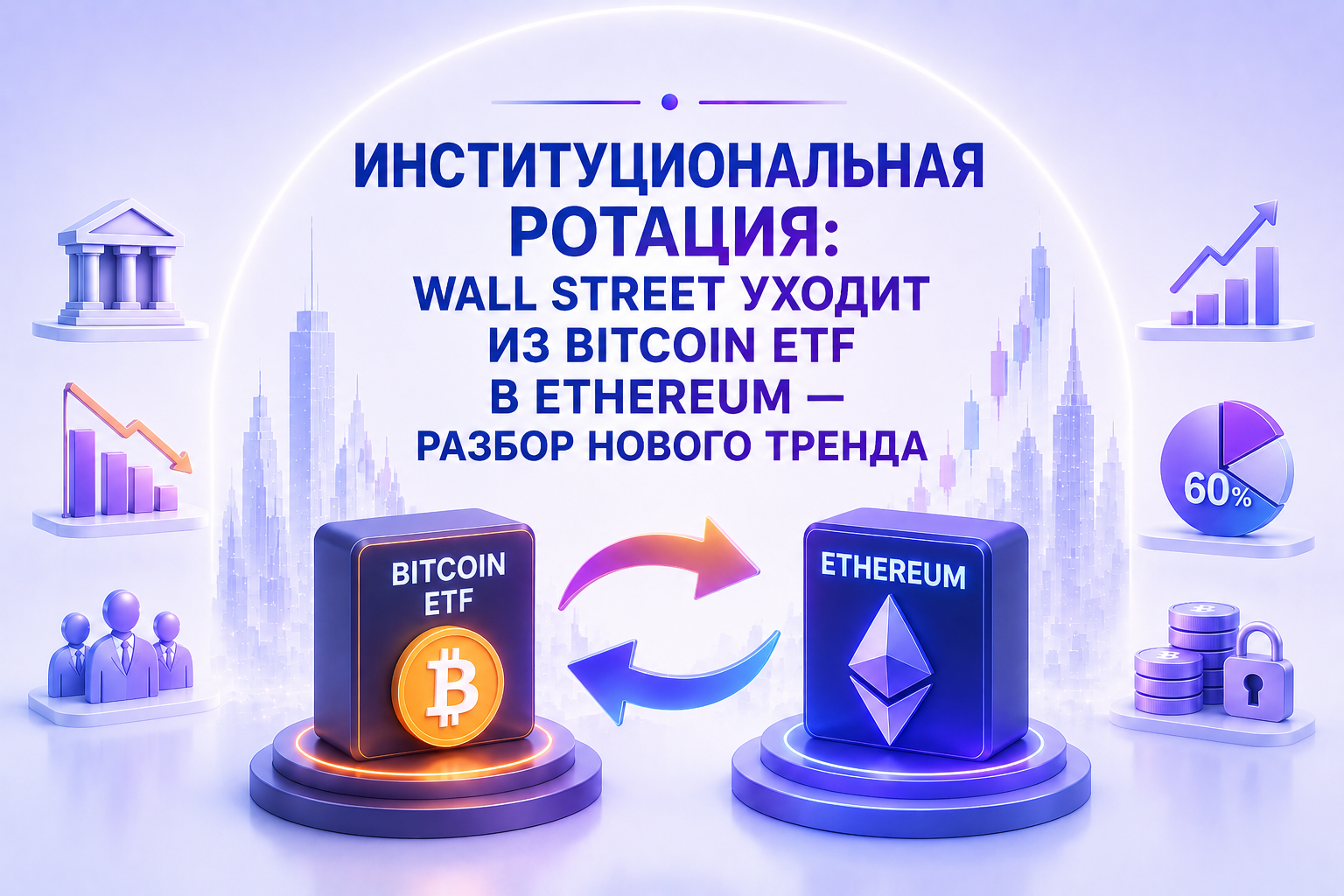 Институциональная ротация: Wall Street уходит из Bitcoin ETF в Ethereum — разбор нового тренда