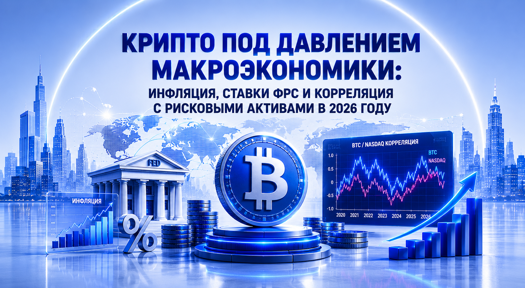 Крипто под давлением макроэкономики: инфляция, ставки ФРС и корреляция с рисковыми активами в 2026 году