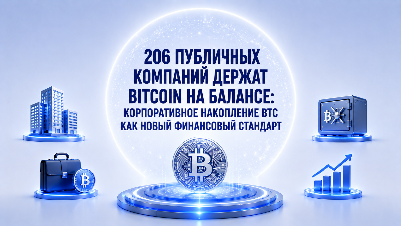 206 публичных компаний держат Bitcoin на балансе: корпоративное накопление BTC как новый финансовый стандарт