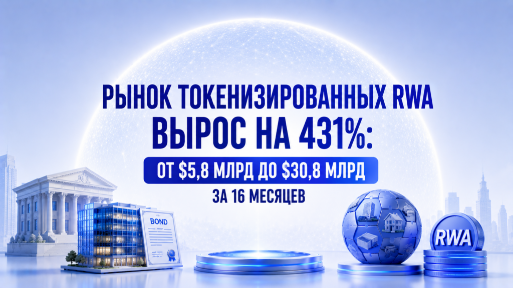 Рынок токенизированных RWA вырос на 431%: от $5,8 млрд до $30,8 млрд за 16 месяцев