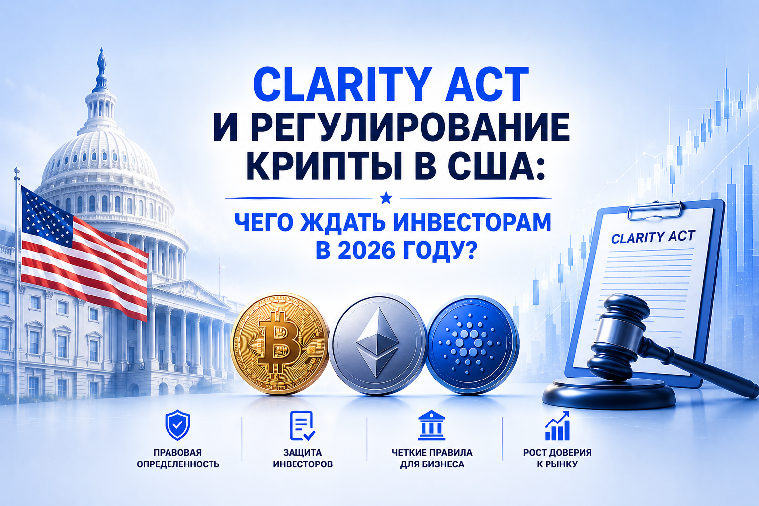 Clarity Act и регулирование крипты в США: Чего ждать инвесторам в 2026 году?