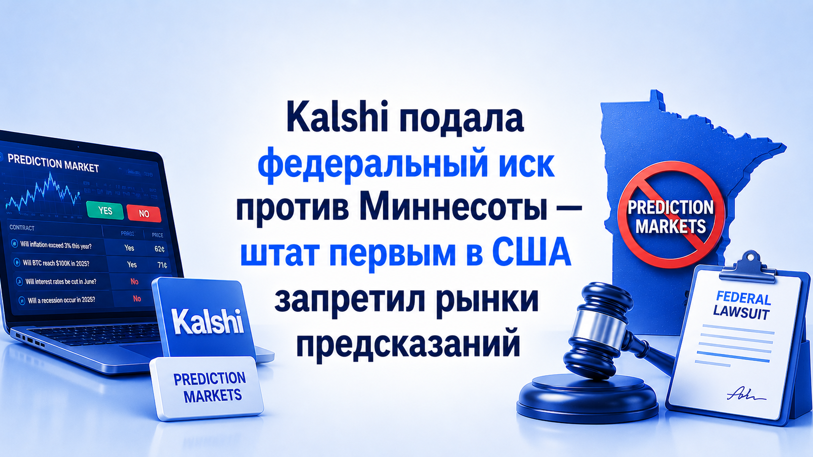 Kalshi подала федеральный иск против Миннесоты — штат первым в США запретил рынки предсказаний