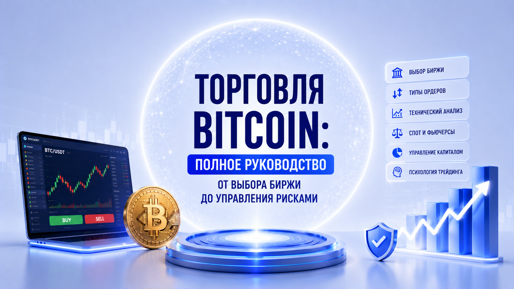 Торговля Bitcoin: полное руководство от выбора биржи до управления рисками