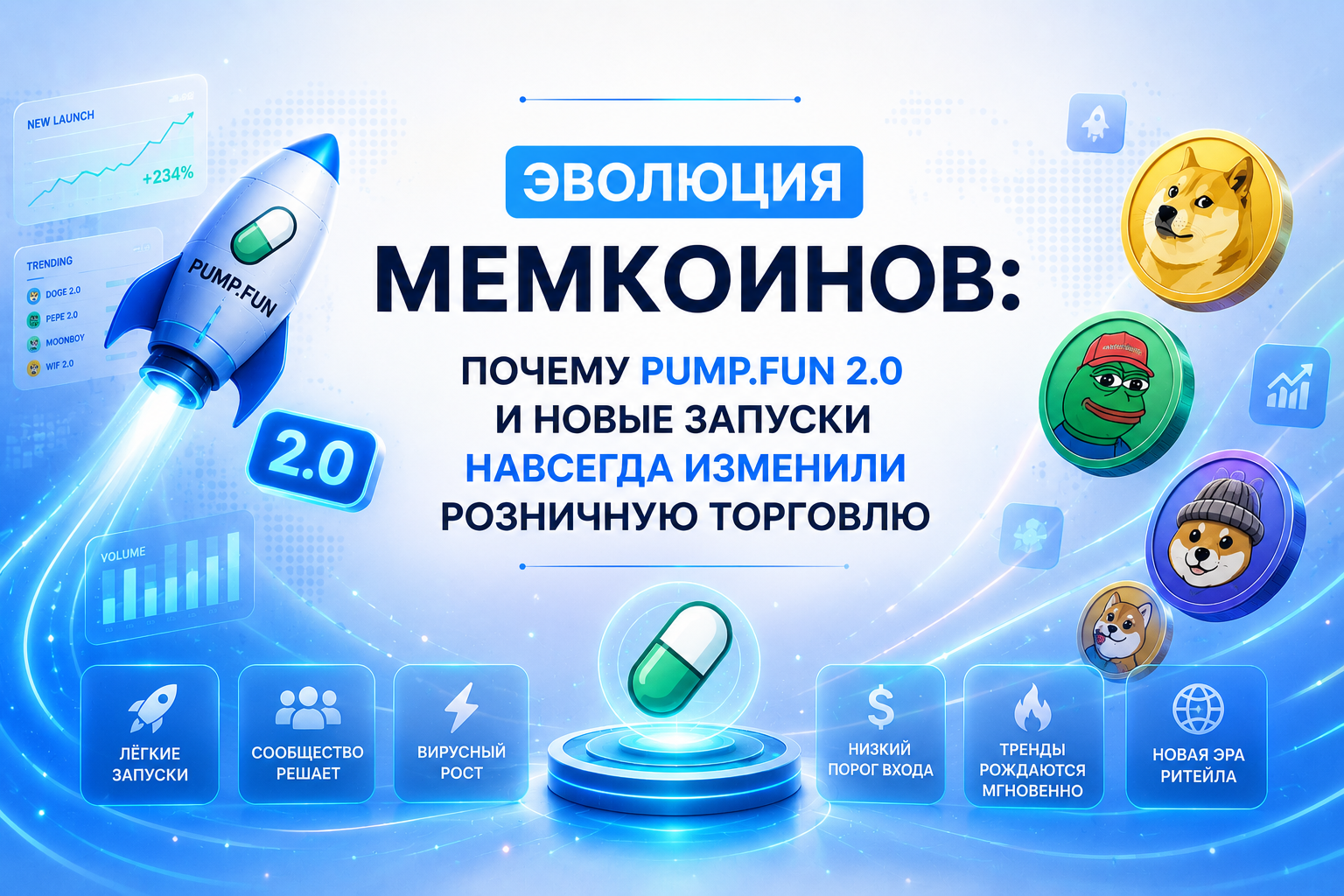 Эволюция мемкоинов: почему Pump.fun 2.0 и новые лаунчпады навсегда изменили розничную торговлю
