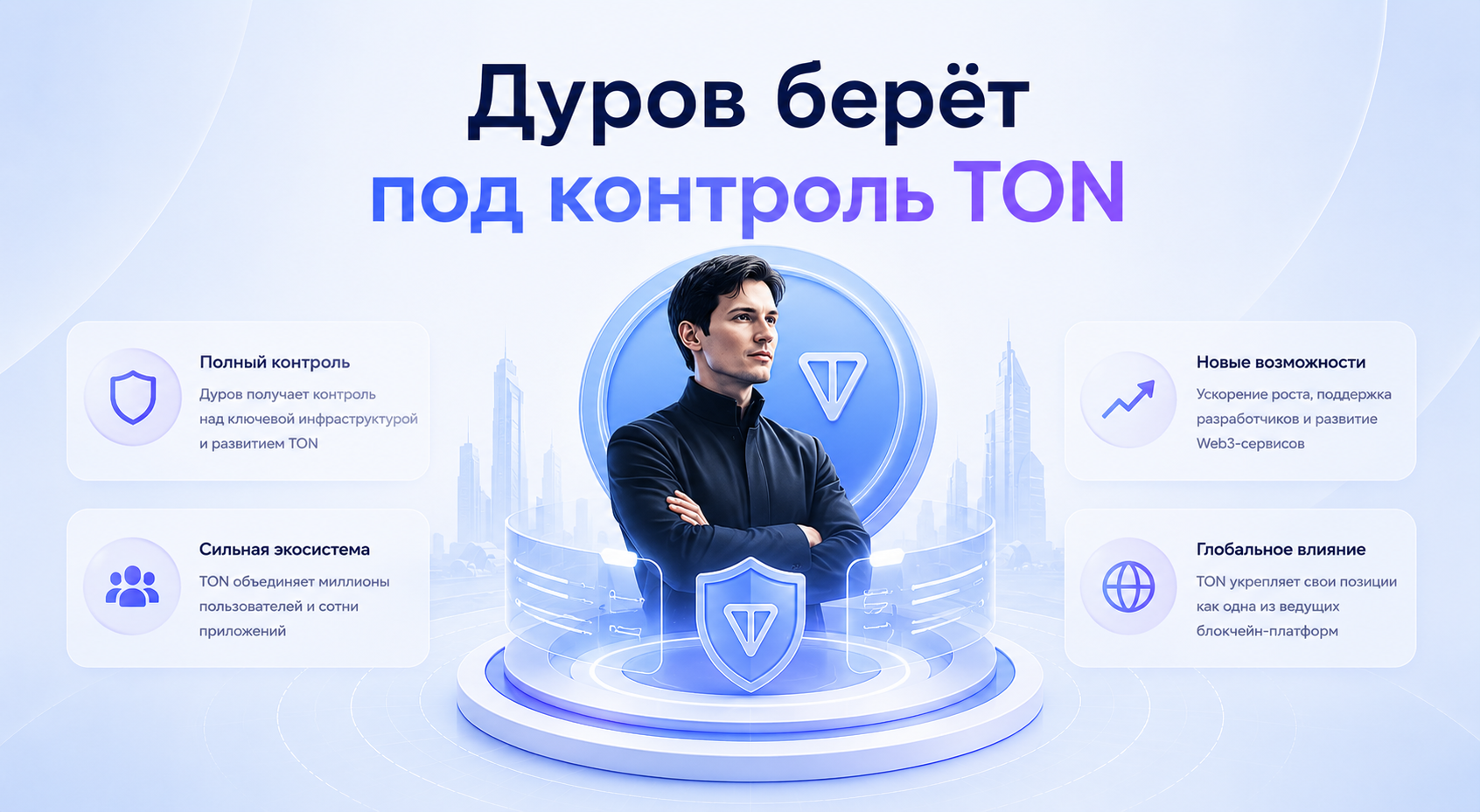 Дуров берёт под контроль TON: Telegram стал крупнейшим валидатором, комиссии упали в 6 раз, монета выросла на 63%
