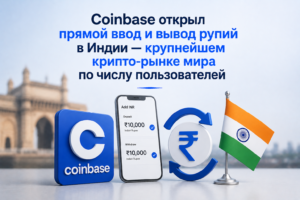Coinbase открыл прямой ввод и вывод рупий в Индии — крупнейшем крипто-рынке мира по числу пользователей