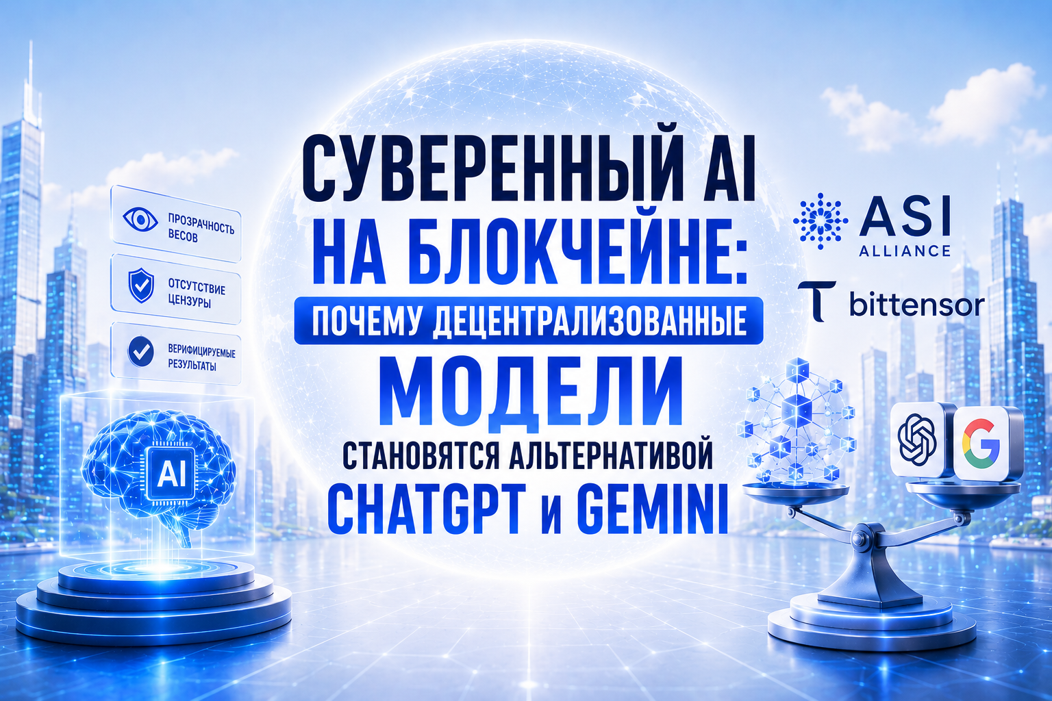 Суверенный AI на блокчейне: почему децентрализованные модели становятся альтернативой ChatGPT и Gemini