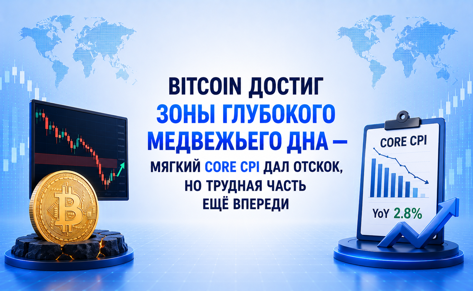 Bitcoin достиг зоны глубокого медвежьего дна — мягкий Core CPI дал отскок, но трудная часть ещё впереди