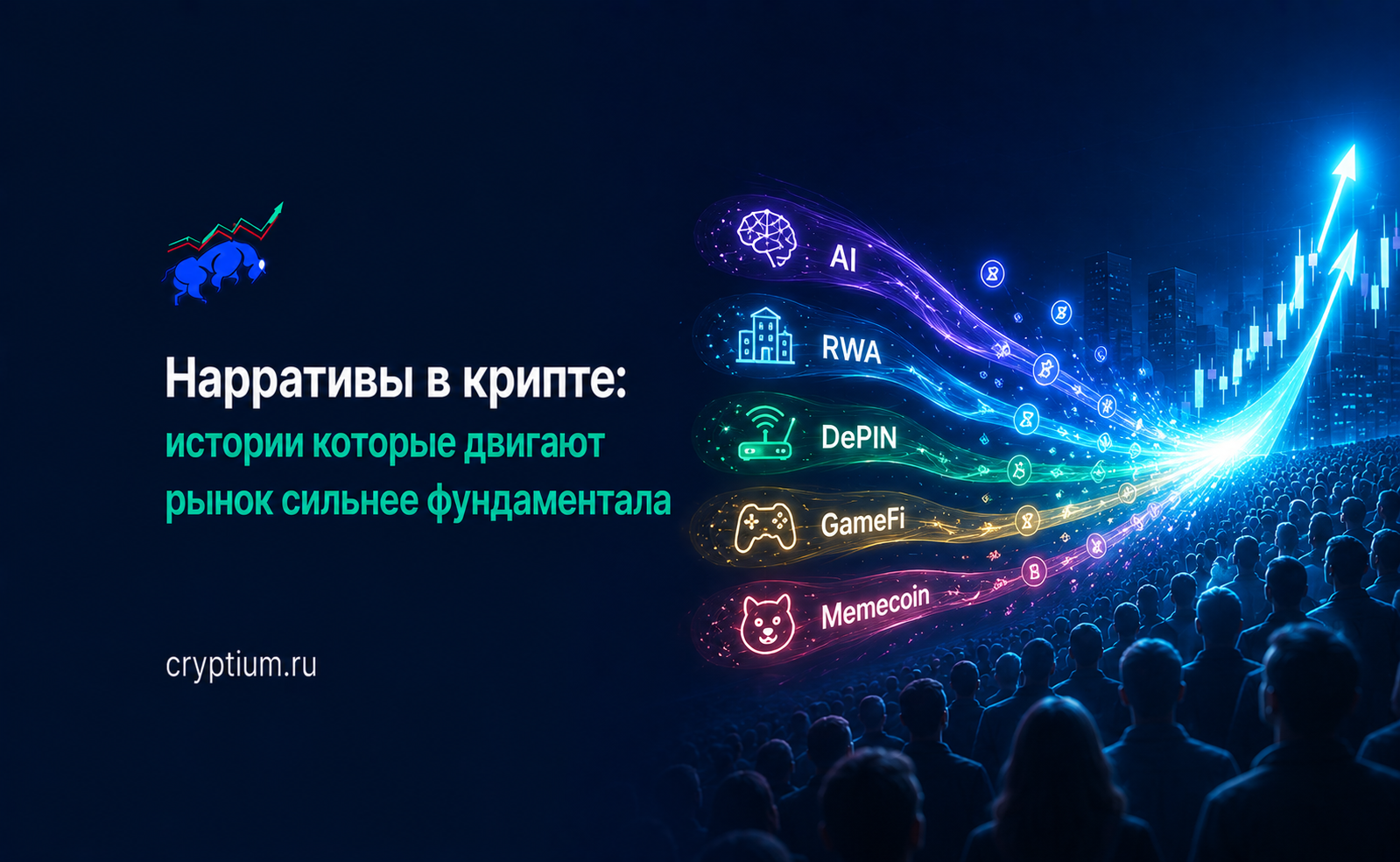 Нарративы в крипте: истории которые двигают рынок сильнее фундаментала