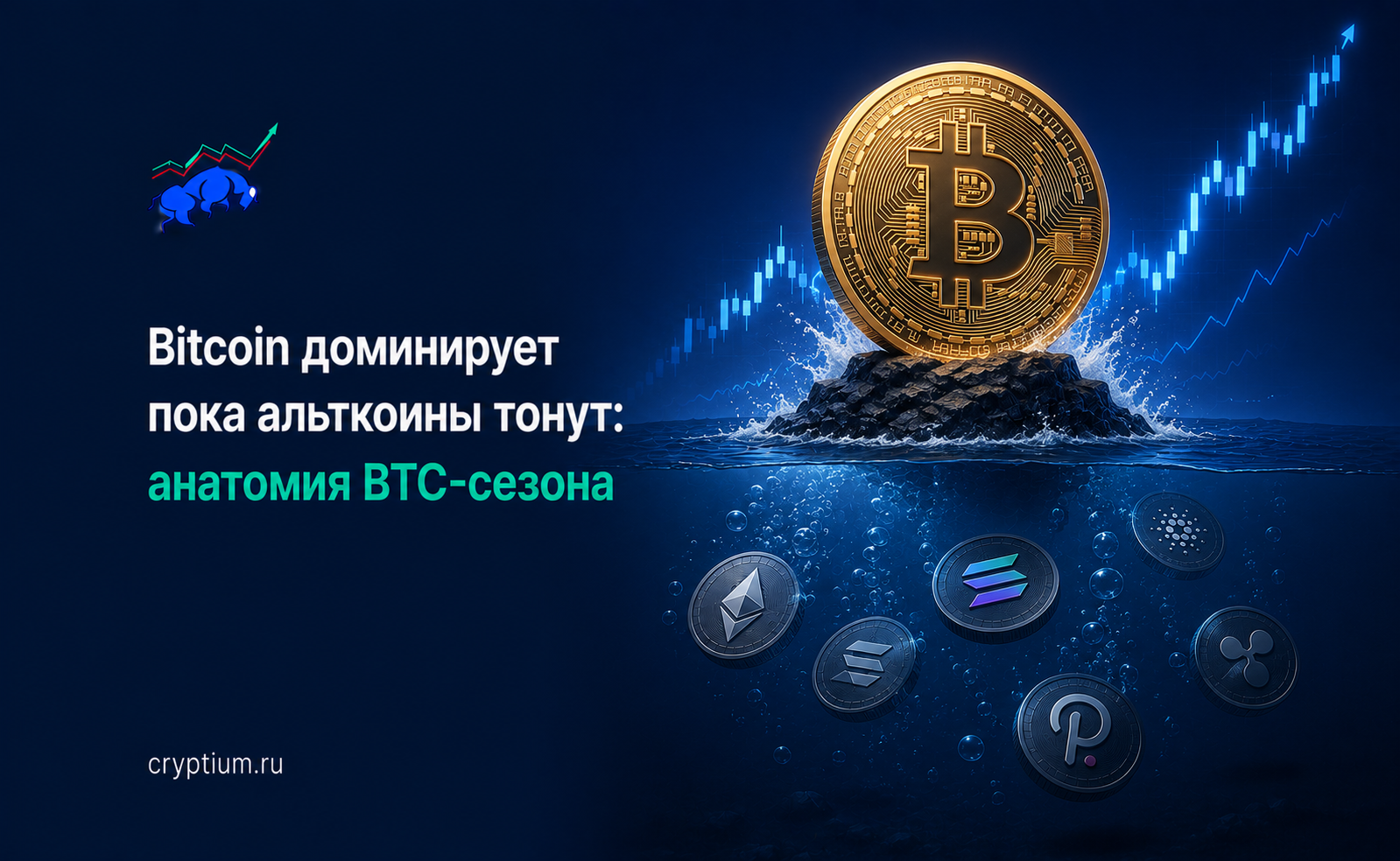 Bitcoin доминирует пока альткоины тонут: анатомия BTC-сезона