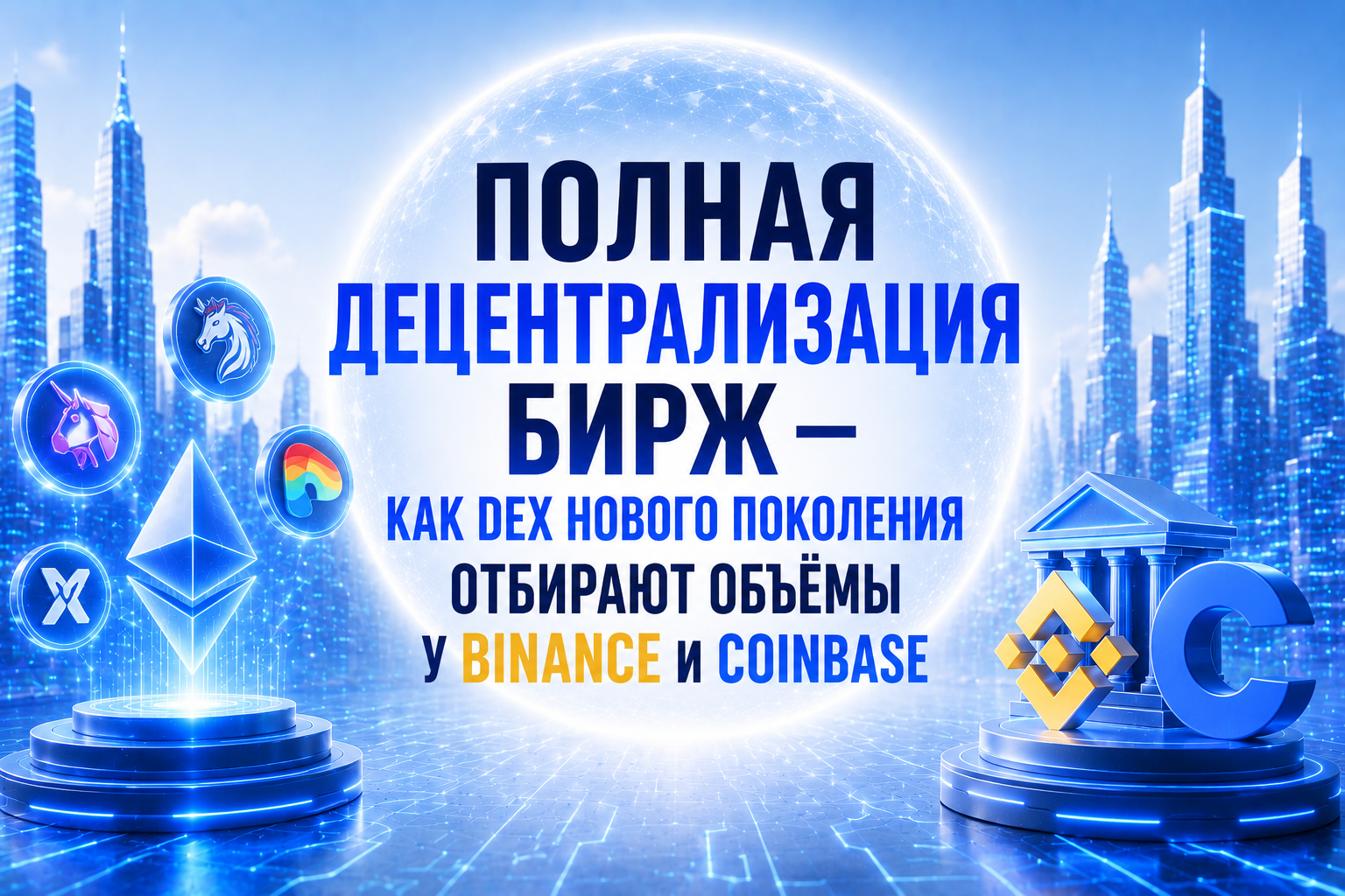 Полная децентрализация бирж: как DEX нового поколения отбирают объёмы у Binance и Coinbase