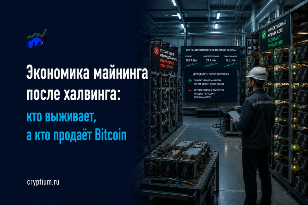 Экономика майнинга после халвинга: кто выживает, а кто продаёт Bitcoin