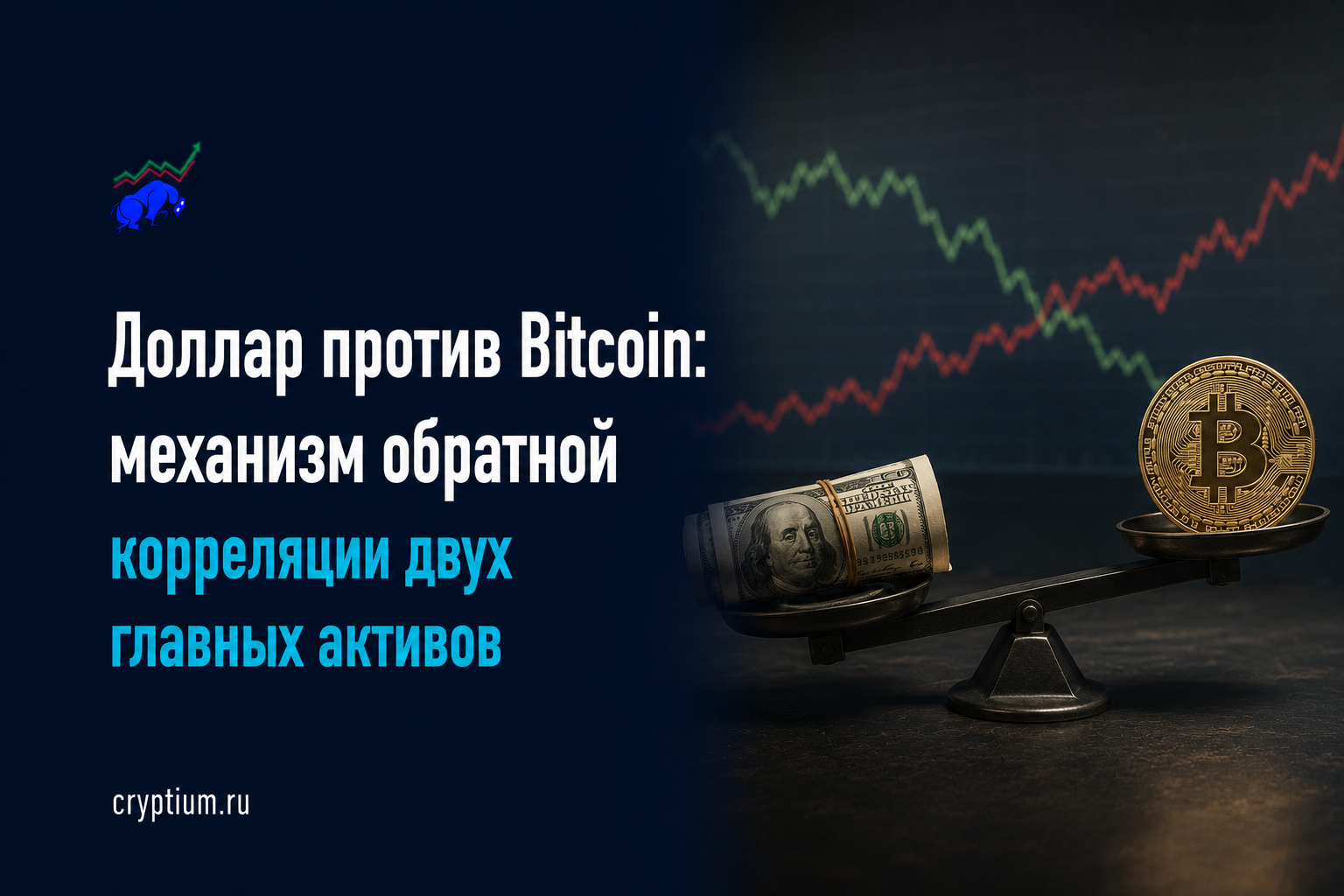 Доллар против Bitcoin: механизм обратной корреляции двух главных активов