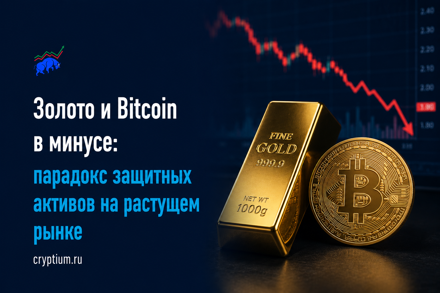 Золото и Bitcoin в минусе: парадокс защитных активов на растущем рынке
