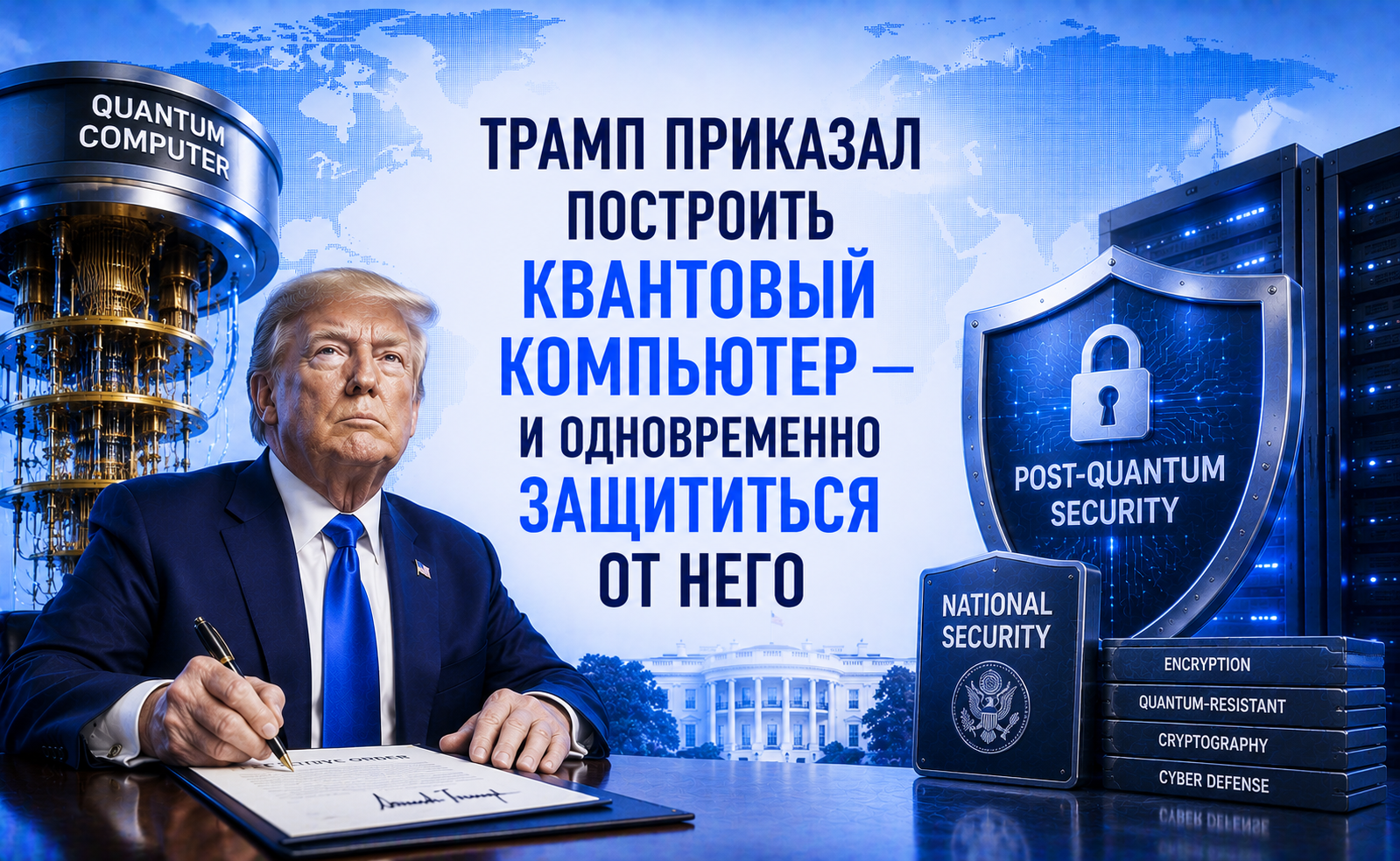 Трамп приказал построить квантовый компьютер — и одновременно защититься от него