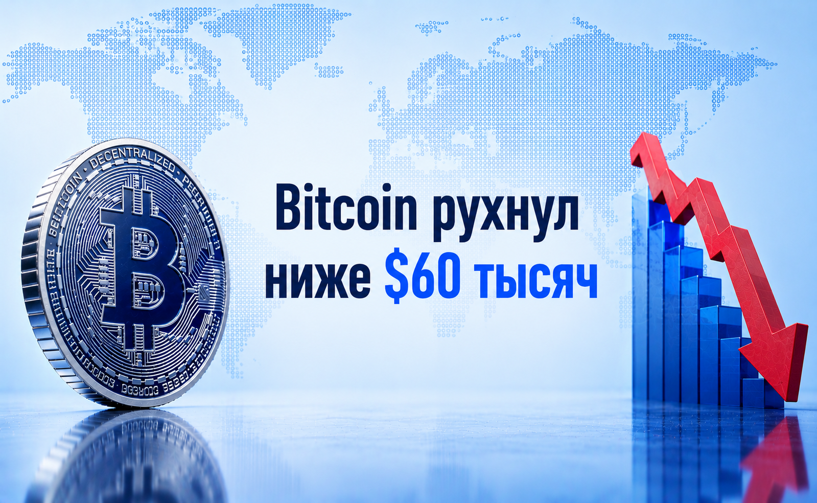 Bitcoin провалился под шестьдесят тысяч — индекс страха опустился к минимуму