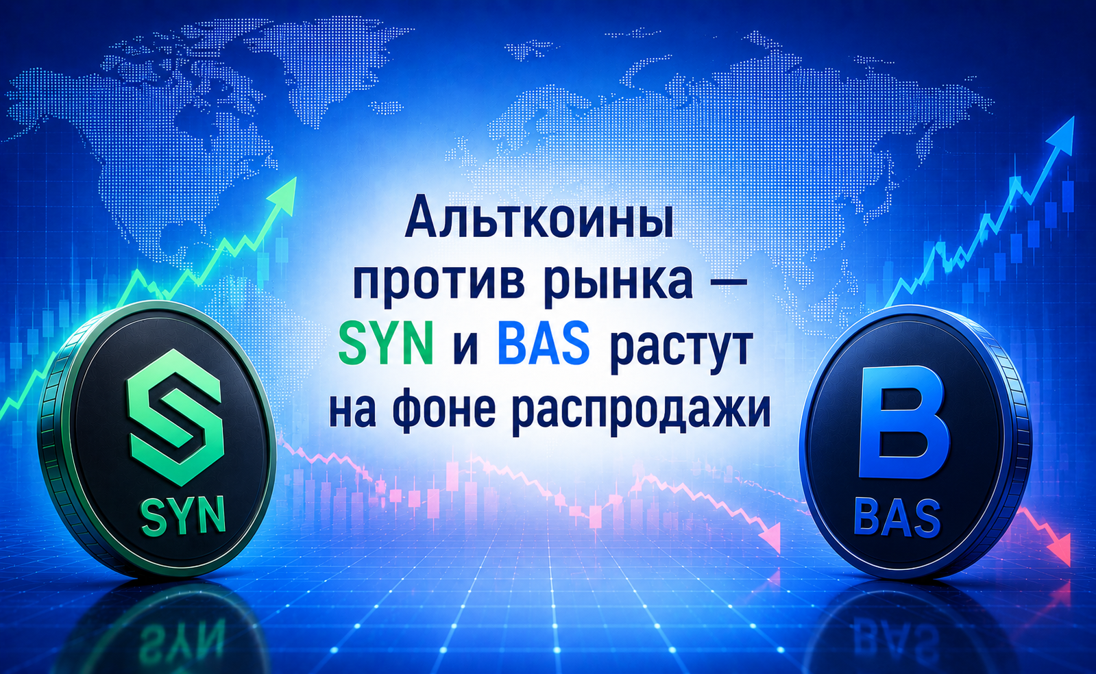 Альткоины идут против рынка — SYN и BAS растут на фоне общей распродажи