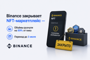 Binance закрывает NFT-маркетплейс — объёмы рухнули на 89% от пика, переход до 3 июля