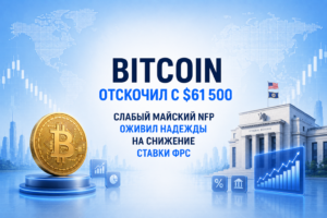Bitcoin отскочил с $61 500 — слабый майский NFP оживил надежды на снижение ставки ФРС