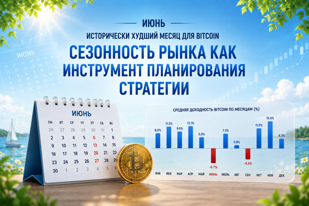 Сезонность Bitcoin: июнь исторически слабый месяц, но данные говорят о сентябре как о настоящем враге инвесторов