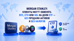 Morgan Stanley: клиенты могут обменять BTC, ETH или SOL на доли ETF — без продажи активов и без налогов