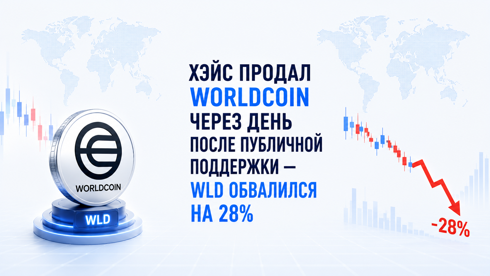 Хэйс продал Worldcoin через день после публичной поддержки — WLD обвалился на 28%