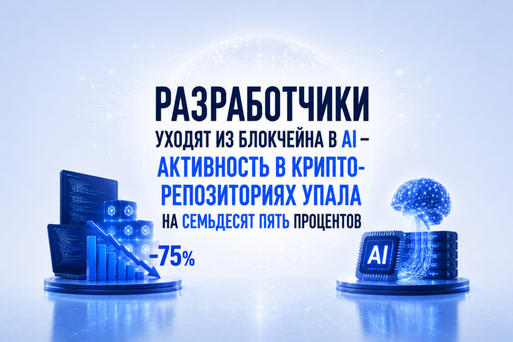 Разработчики уходят из блокчейна в AI: активность в крипто-репозиториях упала на семьдесят пять процентов