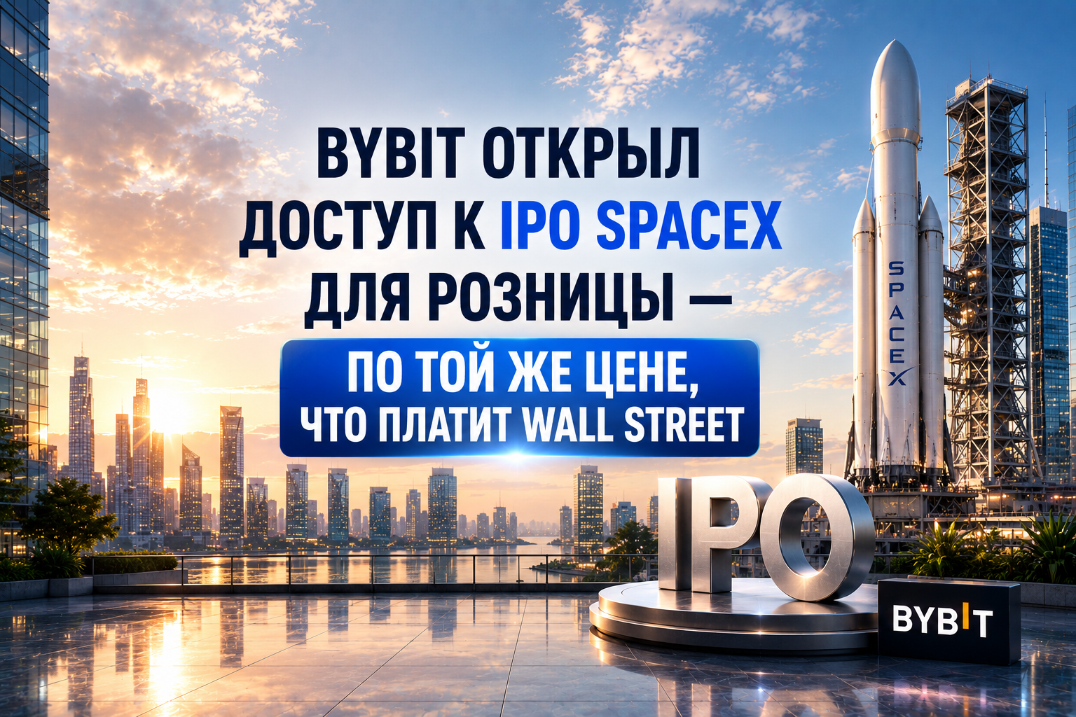 Bybit открыл доступ к IPO SpaceX для розницы — по той же цене, что платит Wall Street