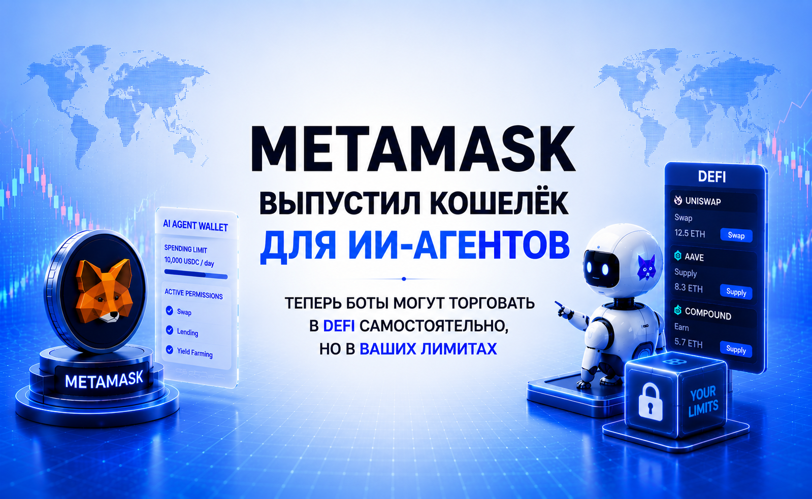 MetaMask выпустил кошелёк для ИИ-агентов — теперь боты могут торговать в DeFi самостоятельно, но в ваших лимитах