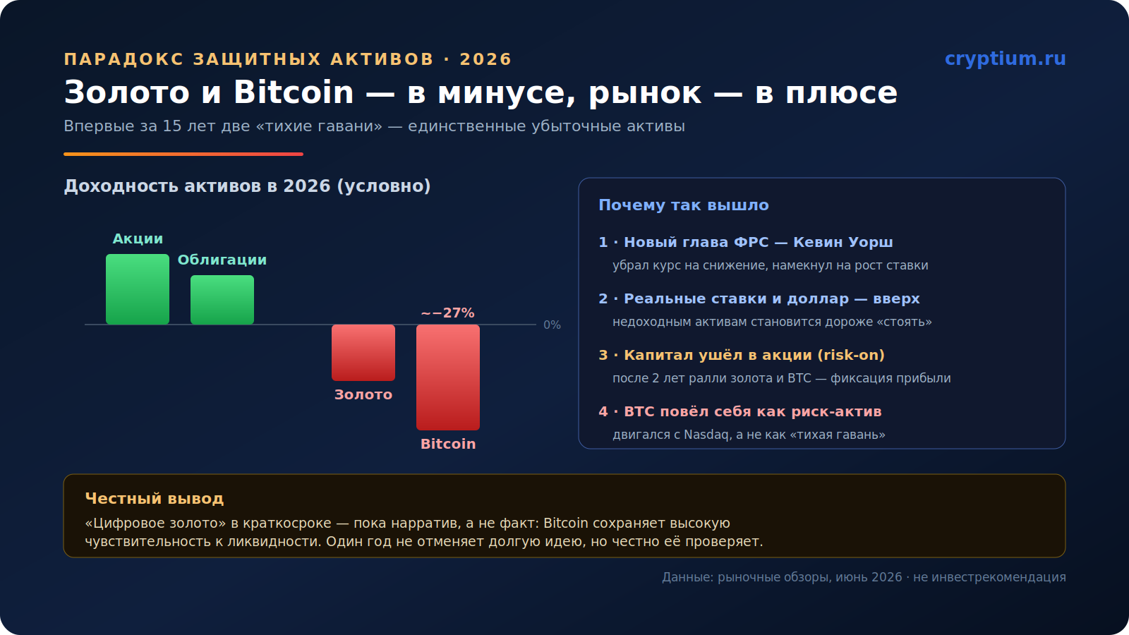 Золото и Bitcoin в минусе(image)
