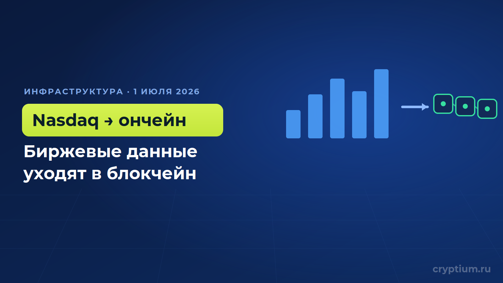 Nasdaq переводит биржевые данные в блокчейн через оракул Pyth — обложка новости Cryptium