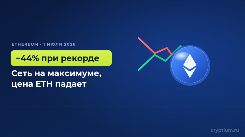 Парадокс Ethereum: рекордное использование при −44% по ETH