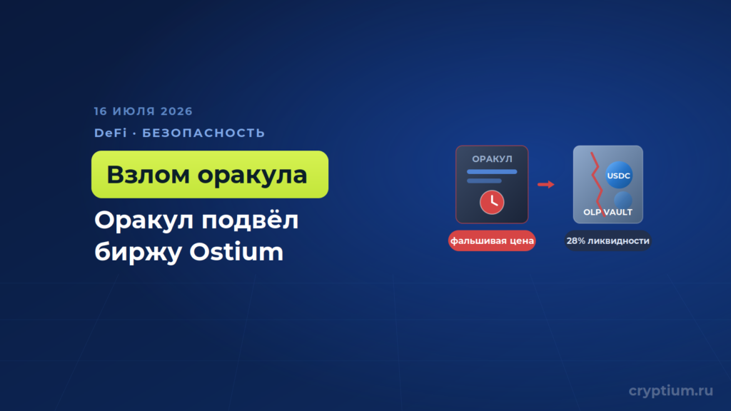 Биржу Ostium взломали через подмену данных оракула — из хранилища увели 18 миллионов долларов