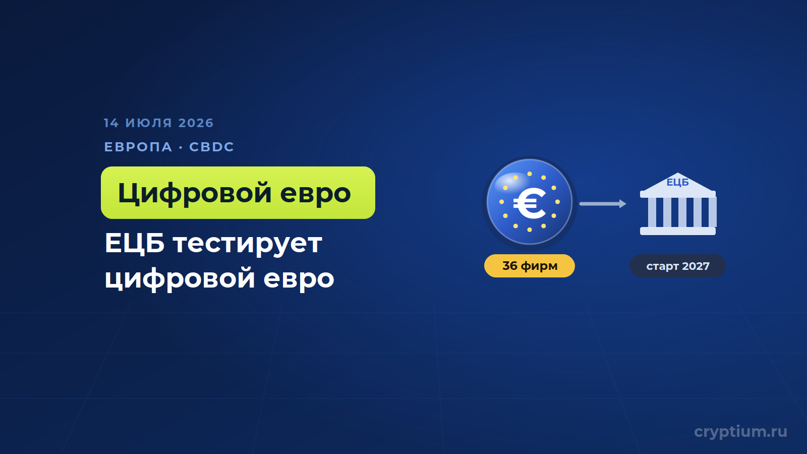 ЕЦБ выбрал 36 компаний для испытания цифрового евро — среди них Deutsche Bank и Revolut