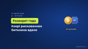 Корейский Kospi стал вдвое рискованнее биткоина на фоне сдувания ИИ-пузыря
