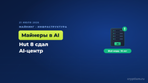 Майнер Hut 8 подписал вторую аренду AI-дата-центра на 9,8 миллиарда долларов — акции взлетели вслед за разворотом отрасли