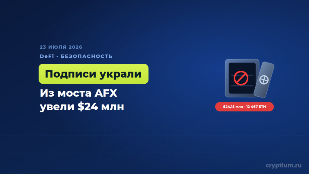Мост AFX опустошили на 24 миллиона — взломали не код, а ключи валидаторов