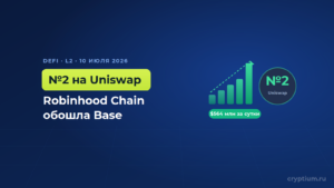 Robinhood Chain обошла Base и стала второй сетью Uniswap по суточному обороту