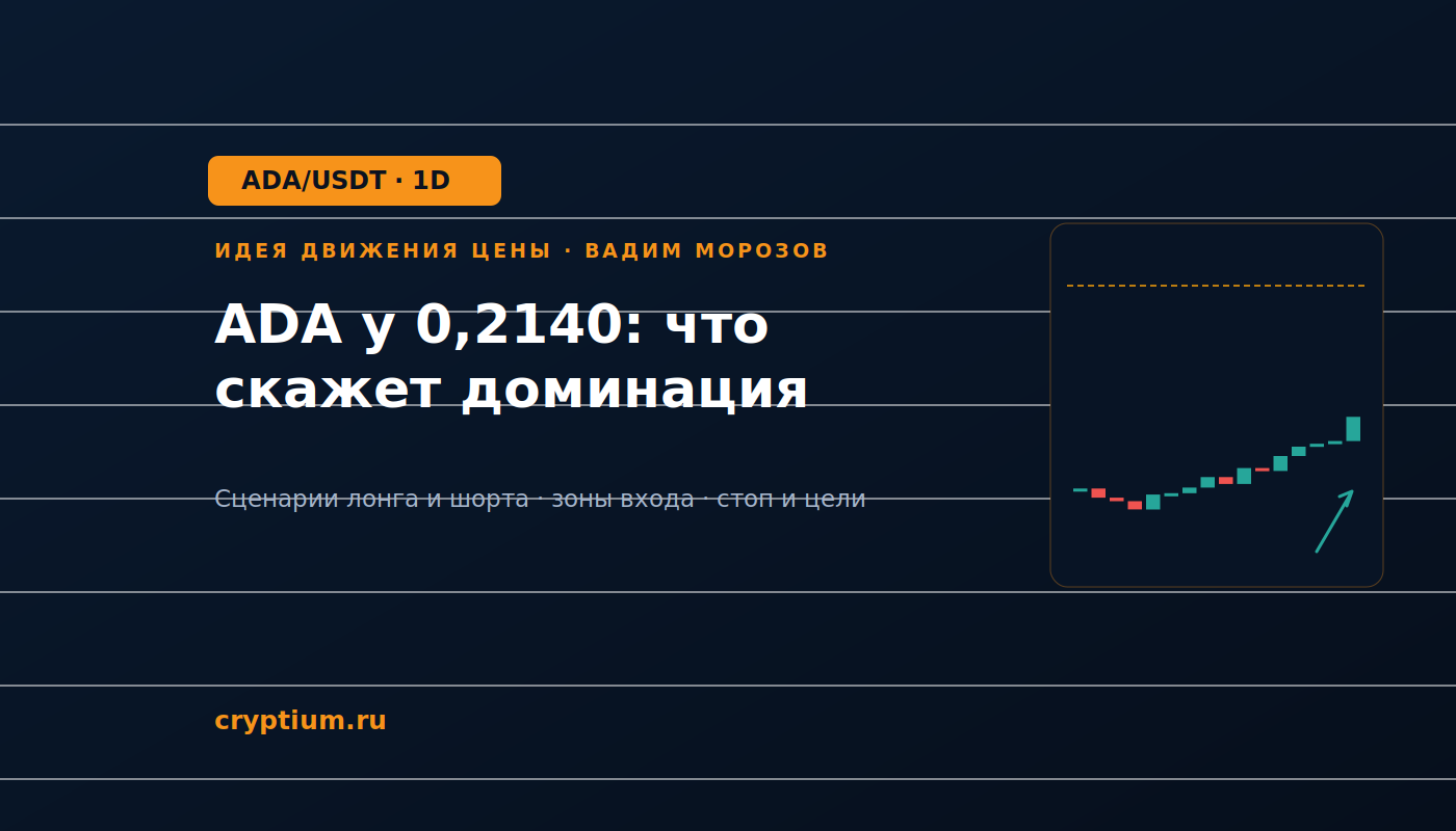 Баннер идеи ADA/USDT — ADA у 0,2140: что скажет доминация
