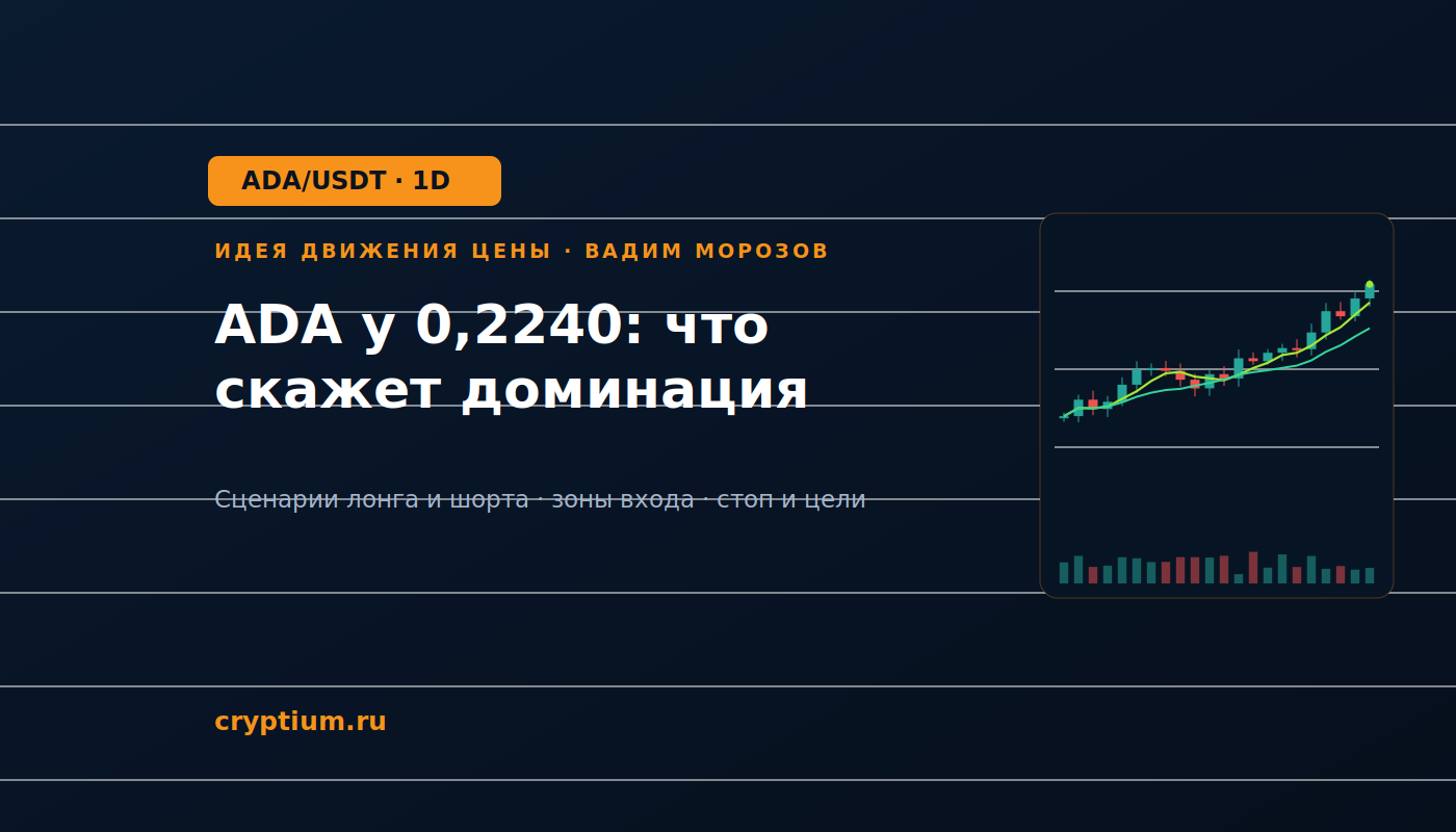 Баннер идеи ADA/USDT — ADA у 0,2240: что скажет доминация