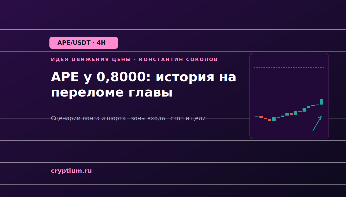 Баннер идеи APE/USDT — APE у 0,8000: история на переломе главы