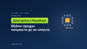 Тёмно-синяя обложка Cryptium с микросхемой — к материалу о предоплаченном контракте на вычислительные мощности